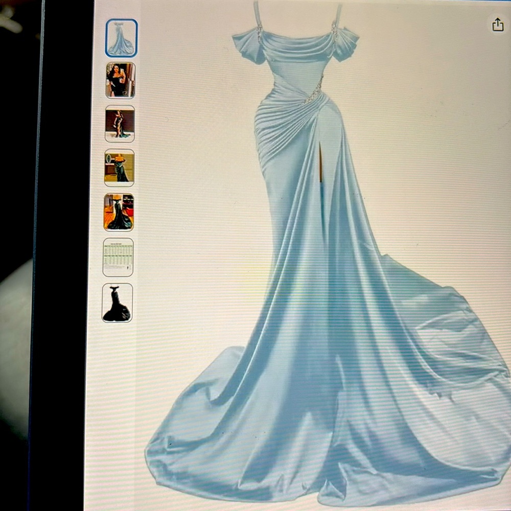 Satin Mermaid Long Spaghetti Strap Gown
